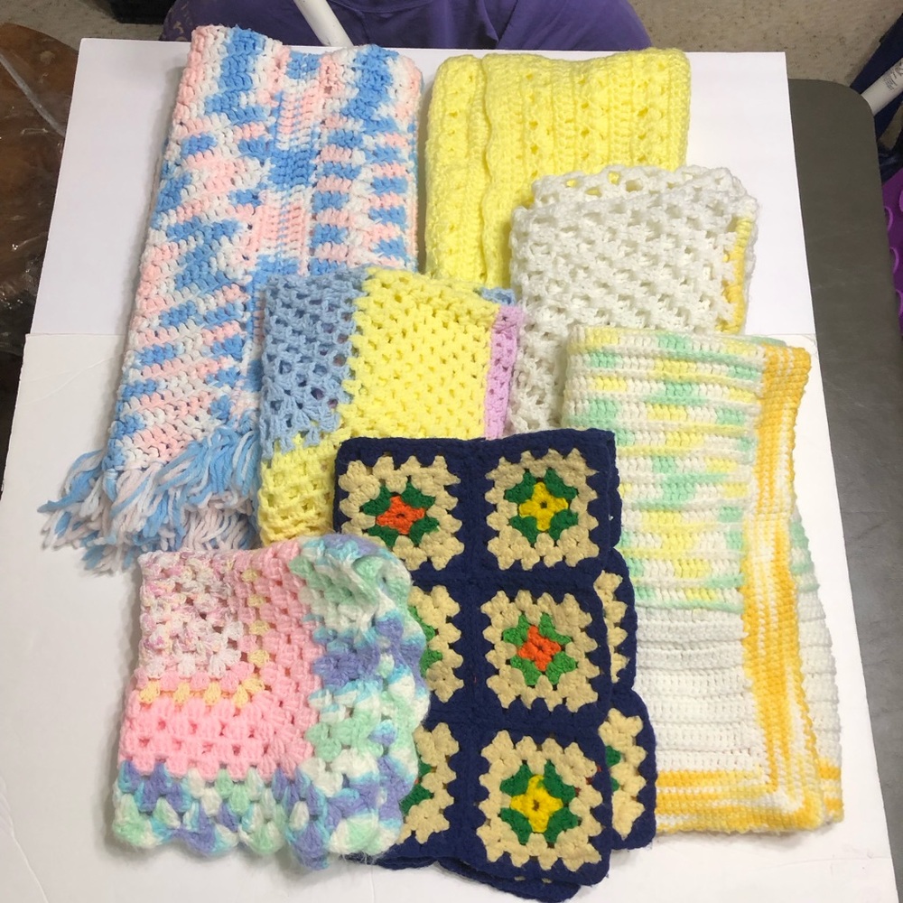 Colorful Handmade Crochet Blankets and smaller pieces